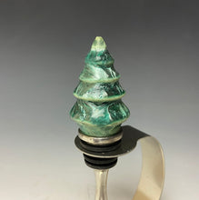 Load image into Gallery viewer, Crystalline Glazed Bottle Stopper- Green Tree
