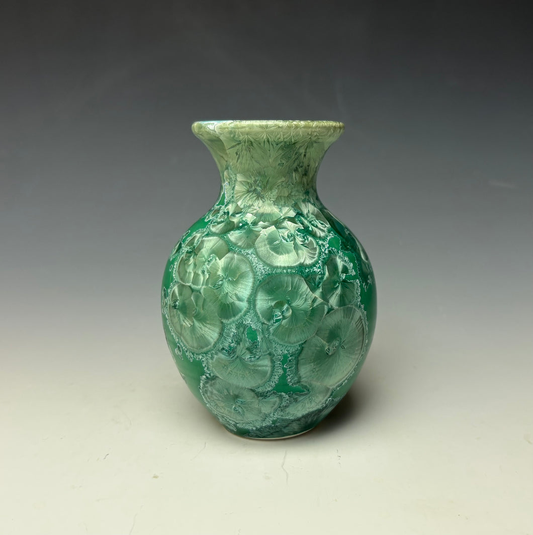 Emerald Green Crystalline Glazed Mini Vase 3