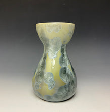 Load image into Gallery viewer, Olive and Denim Crystalline Glazed Bulb Vase
