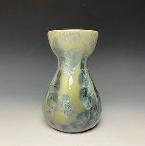 Olive and Denim Crystalline Glazed Bulb Vase