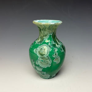 Emerald Green Crystalline Glazed Mini Vase 7