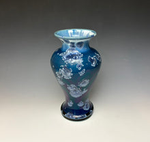 Load image into Gallery viewer, Crystalline Glazed Vase in Atlantic Storm Blue
