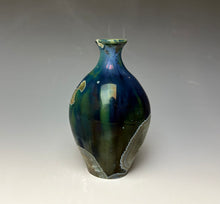Load image into Gallery viewer, Deep Aquamarine Galaxy Crystalline Glazed Mini Vase 4
