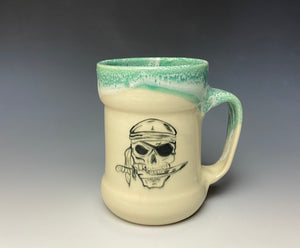 Pirate Skull Mug- Bermuda Green