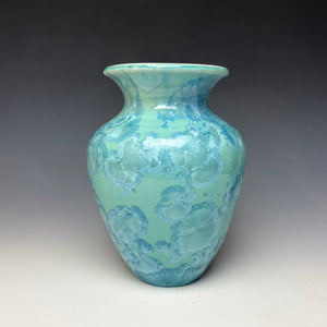 Light Teal Crystalline Glazed Vase
