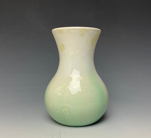 Crystalline Mini Vase in Ivory and Green