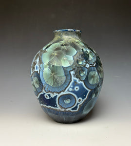 Cobalt Galaxy Crystalline Glazed Vase