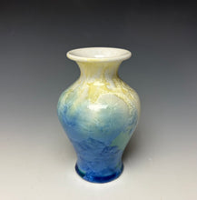 Load image into Gallery viewer, Crystalline Mini Vase in Ivory and Teal
