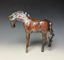 Load image into Gallery viewer, Copper Satin Raku Horse 878
