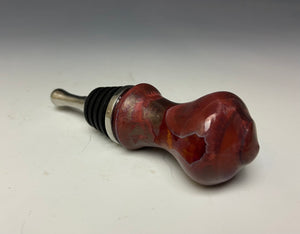 Crystalline Glazed Bottle Stopper- Ruby #4