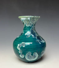 Load image into Gallery viewer, Aqua Crystalline Glazed Mini Vase
