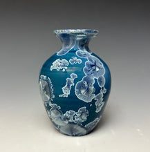 Load image into Gallery viewer, Crystalline Glazed Mini Vase in Atlantic Storm Blue

