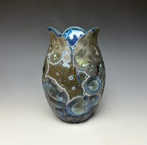 Tulip Vase- Cobalt Galaxy #1