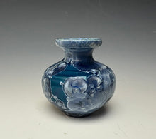 Load image into Gallery viewer, Crystalline Glazed Mini Vase in Atlantic Storm Blue 4
