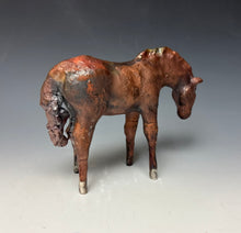 Load image into Gallery viewer, Copper Satin Raku Horse 877
