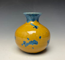 Load image into Gallery viewer, Blue and Orange Crystalline Mini Vase
