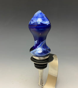 Crystalline Glazed Bottle Stopper- Winter Sky Blue #3