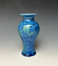 Load image into Gallery viewer, Teal Blue Crystalline Glazed Mini Vase 2
