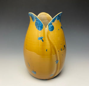 Tulip Vase- Blue and Orange #1