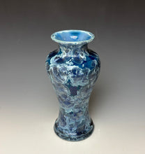 Load image into Gallery viewer, Crystalline Glazed Vase in Atlantic Storm Blue #2
