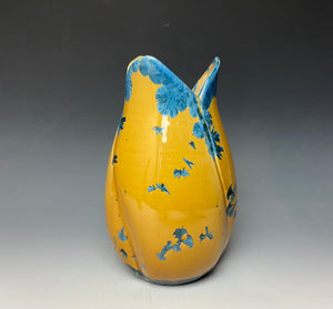 Tulip Vase- Blue and Orange #8