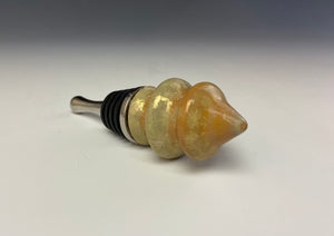 Crystalline Glazed Bottle Stopper- Gold Tree