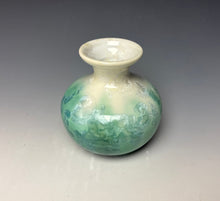 Load image into Gallery viewer, Crystalline Mini Vase in Ivory and Green 2
