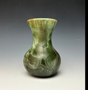 Green Galaxy Crystalline Glazed Mini Vase #3