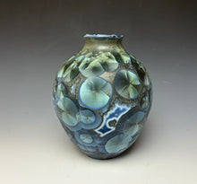 Load image into Gallery viewer, Cobalt Galaxy Crystalline Glazed Vase
