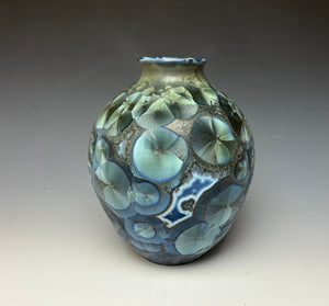 Cobalt Galaxy Crystalline Glazed Vase
