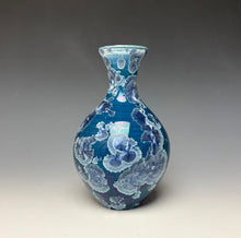 Load image into Gallery viewer, Crystalline Glazed Vase in Atlantic Storm Blue
