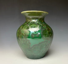 Load image into Gallery viewer, Emerald Green Crystalline Glazed Vase 3
