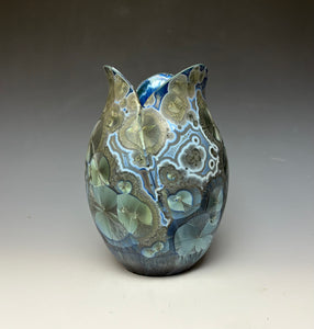 Tulip Vase- Cobalt Galaxy #1