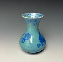 Load image into Gallery viewer, Teal Blue Crystalline Glazed Mini Vase 2

