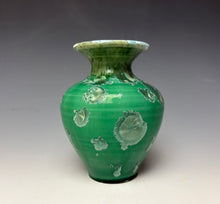 Load image into Gallery viewer, Emerald Green &amp; Silver Crystalline Glazed Mini Vase #2
