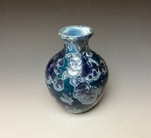 Load image into Gallery viewer, Crystalline Glazed Vase in Atlantic Storm Blue
