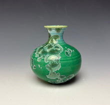 Load image into Gallery viewer, Emerald Green &amp; Silver Crystalline Glazed Mini Vase 2
