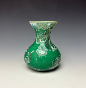 Emerald Green Crystalline Glazed Mini Vase 8