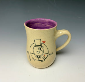 Fancy Pig Mug- Purple