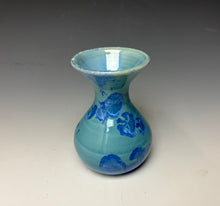 Load image into Gallery viewer, Light Teal Blue Crystalline Glazed Mini Vase 3
