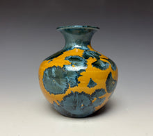 Load image into Gallery viewer, Blue and Orange Crystalline Mini Vase
