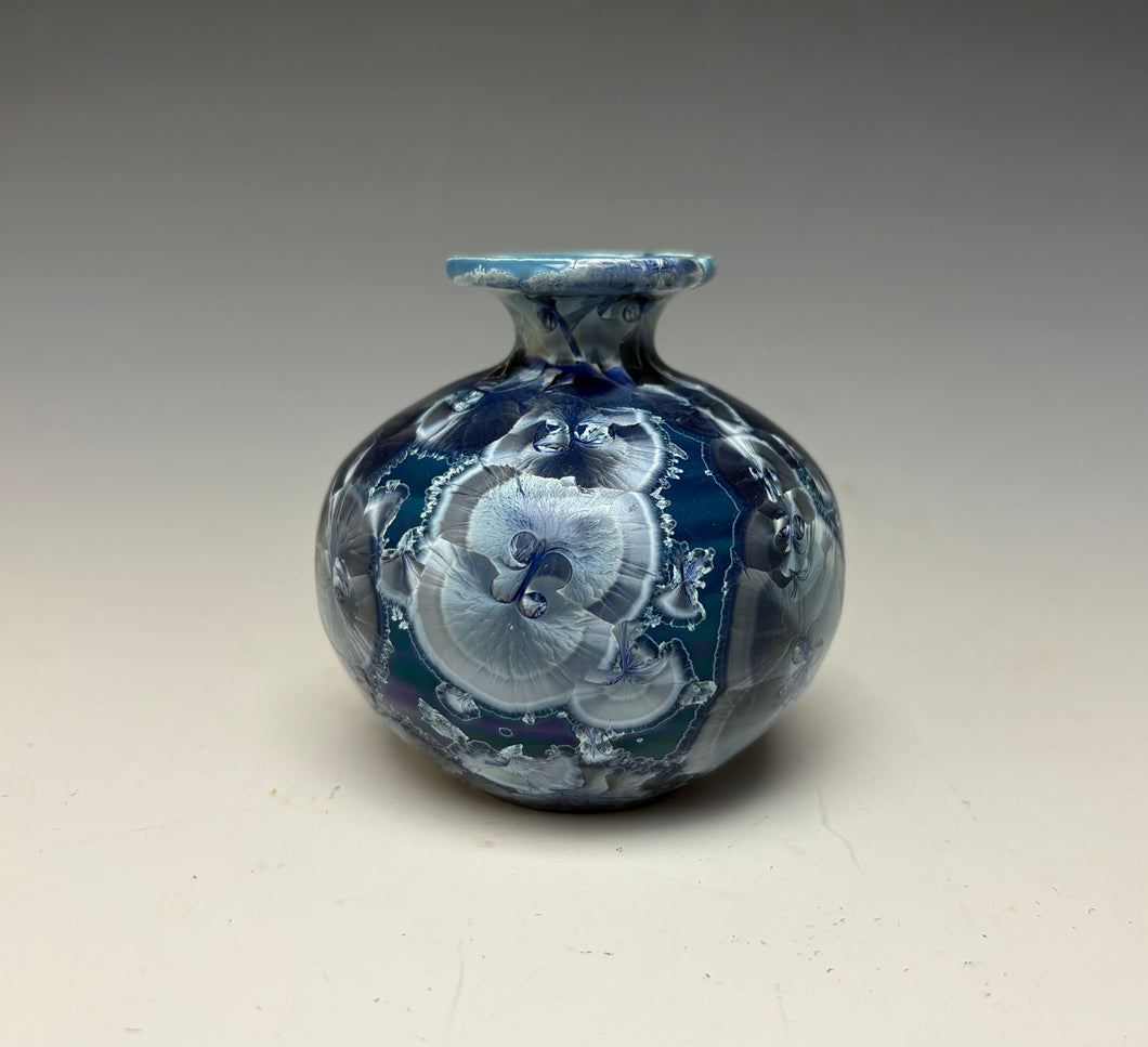 Crystalline Glazed Mini Vase in Atlantic Storm Blue 3