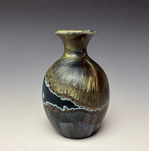 Load image into Gallery viewer, Deep Aquamarine Galaxy Crystalline Glazed Mini Vase
