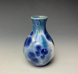 Winter Sky Blue Crystalline Glazed Mini Vase