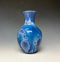 Load image into Gallery viewer, Crystalline Glazed Vase in Atlantic Storm Blue
