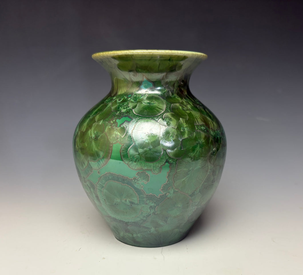 Emerald Green Crystalline Glazed Vase 3