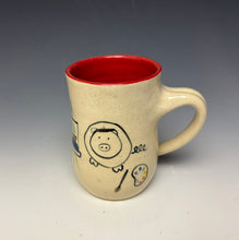 Load image into Gallery viewer, Artist Pig Mug- Red
