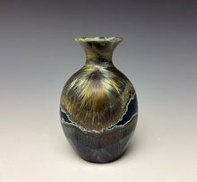Load image into Gallery viewer, Deep Aquamarine Galaxy Crystalline Glazed Mini Vase
