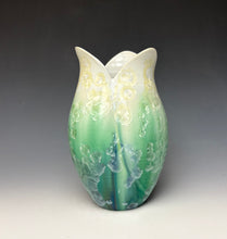 Load image into Gallery viewer, Tulip Vase- Ivory, emerald and blue
