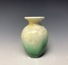 Load image into Gallery viewer, Crystalline Mini Vase in Ivory and Green 2
